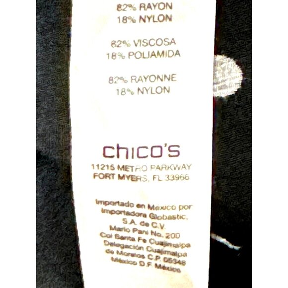 Chicos Black Polka Dot Cardigan Lightweight Open Front Blouse Roll Tab Sleeves - Picture 10 of 12